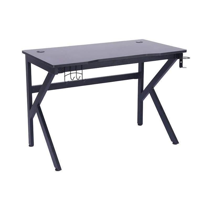 Siyah Metal Kablo Geçişli Bardaklıklı Oyuncu Bilgisayar Masası-110x60x75 cm - 115891