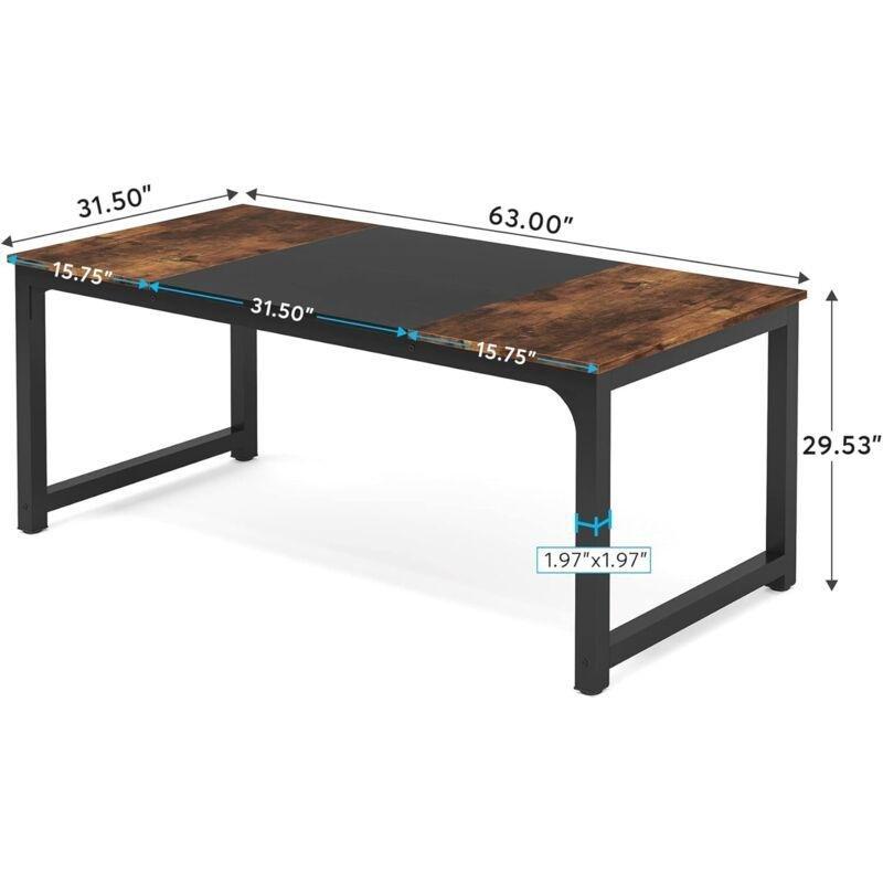 Siyah Metal Modern Oyuncu Bilgisayar Masası-160x80x75 cm - 115742