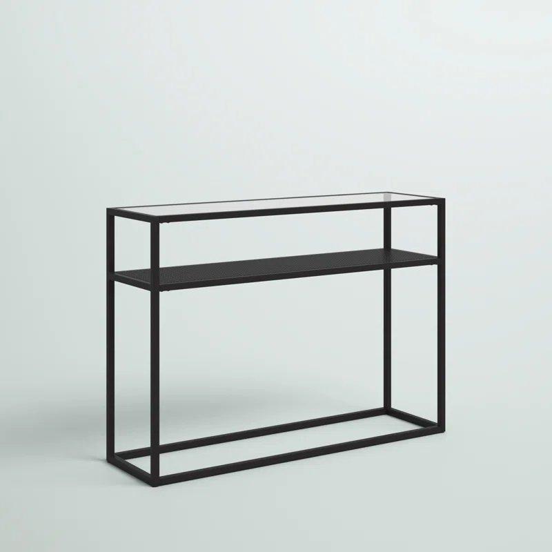 Siyah Metal Raflı Cam Dresuar - 107x31 cm - 131710