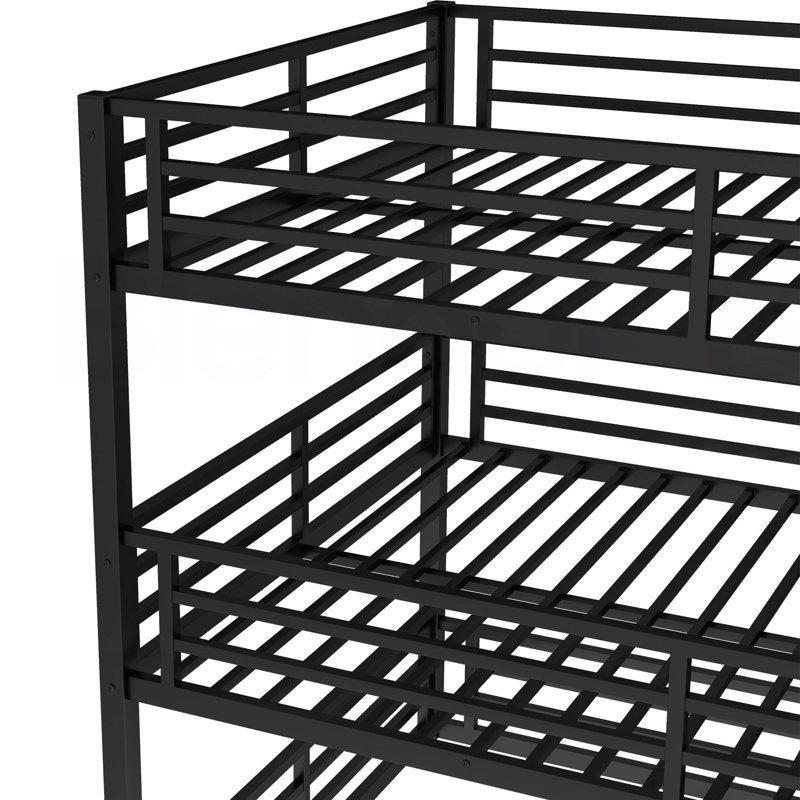 Siyah Metal Üç Katlı Gürültü Önleyici Tasarım Ranza - 145x200 cm - 124494