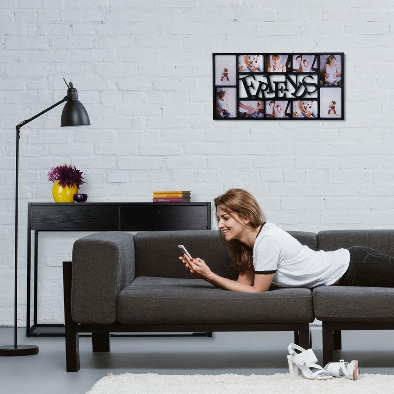 Siyah Metal ve Endüstriyel Ahşap 2 Çekmeceli Ayarlanabilir Ayaklı Dresuar - 110x40x81 cm - 133846