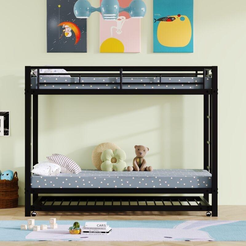 Siyah Metal Yavru Yataklı Ranza - 95x204x160 cm - 125119