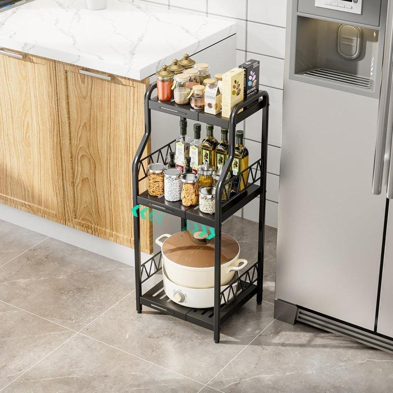 Siyah Paslanmaz Çelik Ayarlanabilir Ferforje Banyo Dolabı-82x34x29 cm - 114142