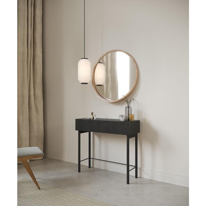 Siyah Portland Dişbudak Renk Ahşap Ayaklı Çekmeceli Dresuar - 90x32x80 cm - 134090