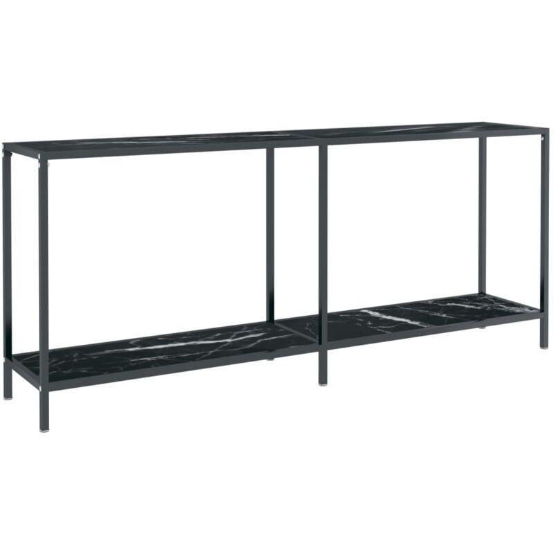 Siyah Temperli Cam ve Çelik Raflı Dresuar - 180x35x76 cm - 133700