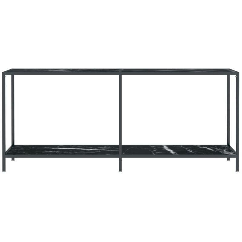 Siyah Temperli Cam ve Çelik Raflı Dresuar - 180x35x76 cm - 133700