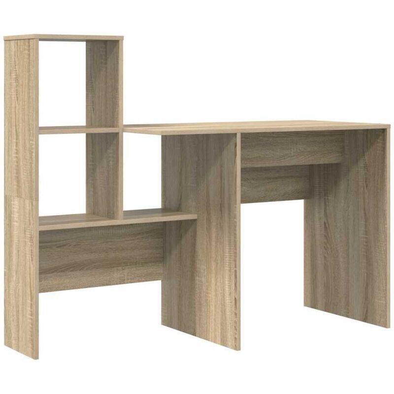 Sonoma Meşe Endüstriyel Ahşap Raflı Çocuk Bilgisayar Masası-132x50x107 cm - 115931