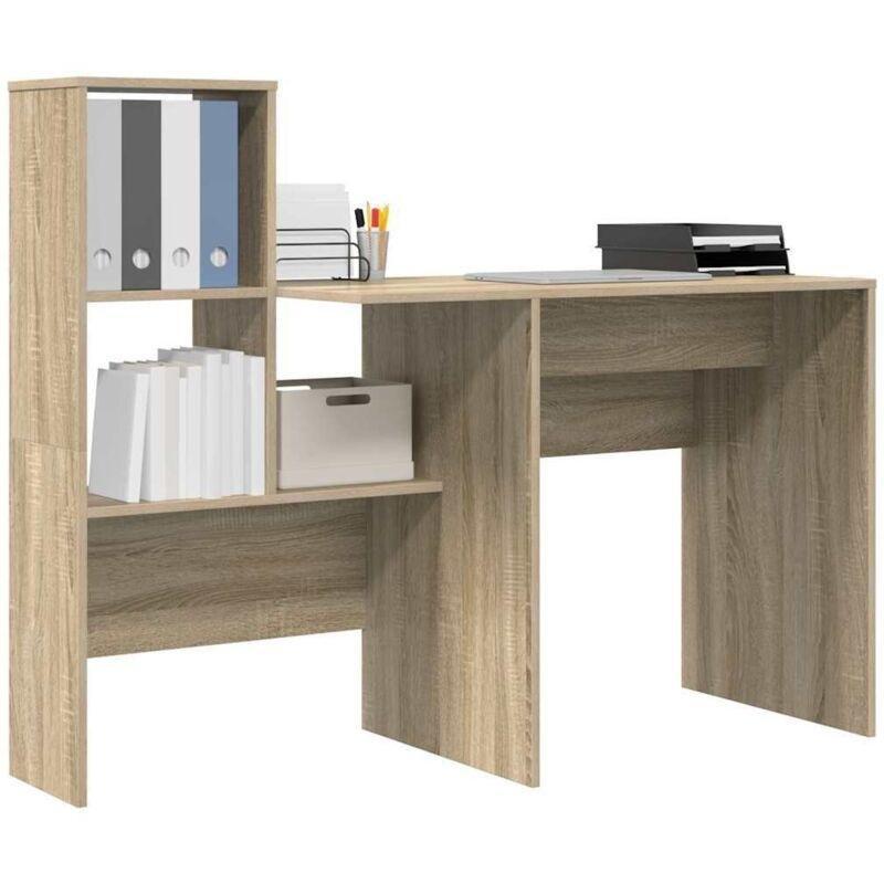 Sonoma Meşe Endüstriyel Ahşap Raflı Çocuk Bilgisayar Masası-132x50x107 cm - 115931