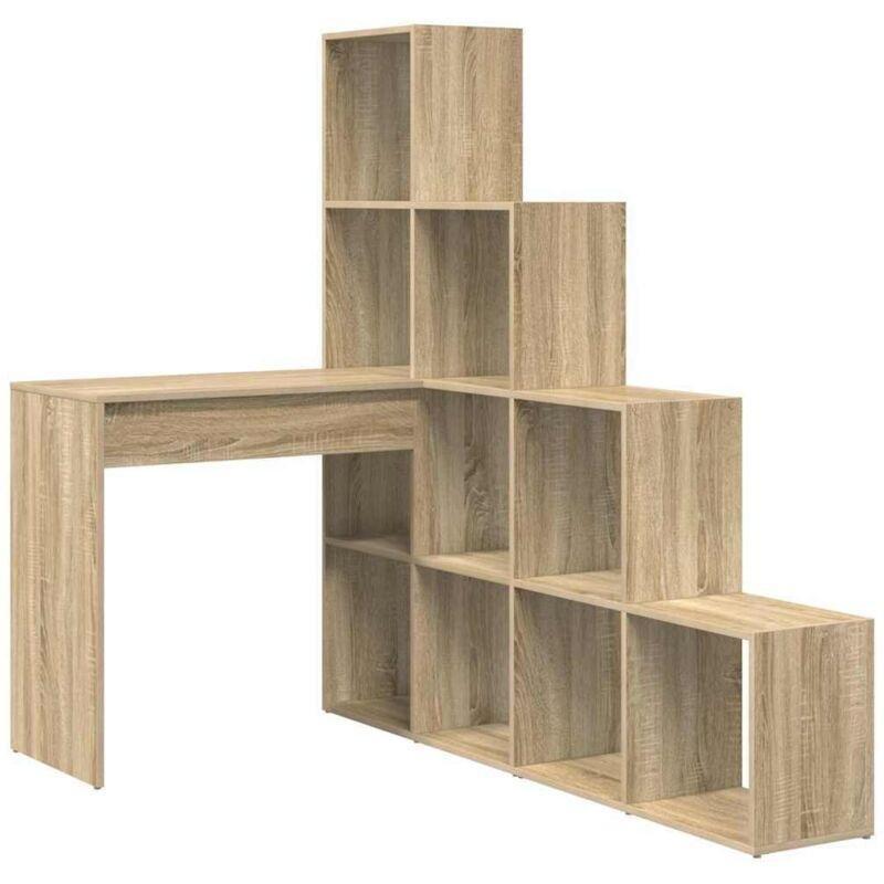 Sonoma Meşe Endüstriyel Ahşap Raflı Köşe Bilgisayar Masası-102x150x150 cm - 115224