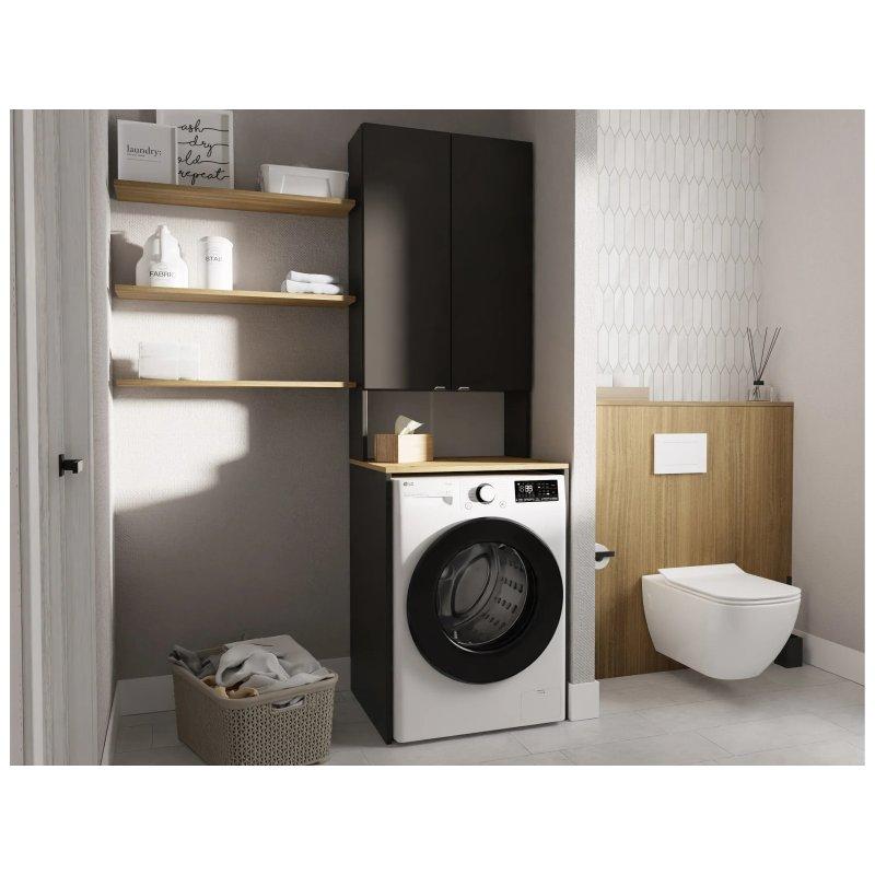 Sonoma Meşe Raflı Çamaşır Makinesi Dolabı-210x66x56 cm - 117918