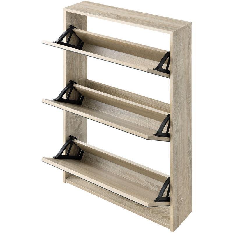 Sonoma Meşe Suntalam 3 Düşer Kapaklı Aynalı Ayakkabılık - 63x17x103 cm - 119068