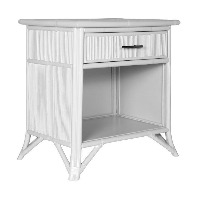 Turuncu Rattan ve Masif Ahşap Raflı Turuncu Komodin - 71x51x76 cm - 128125