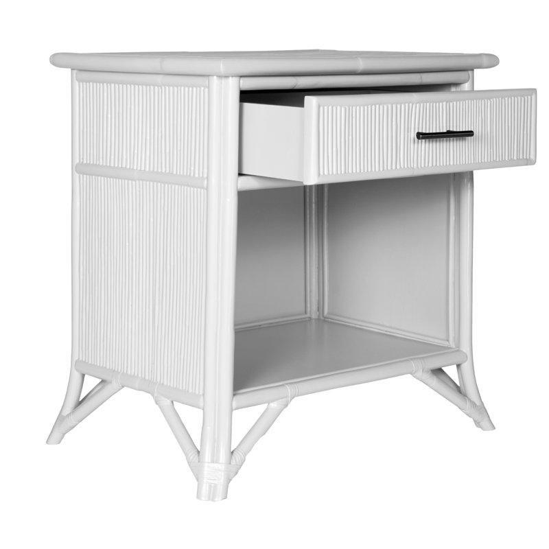 Turuncu Rattan ve Masif Ahşap Raflı Turuncu Komodin - 71x51x76 cm - 128125