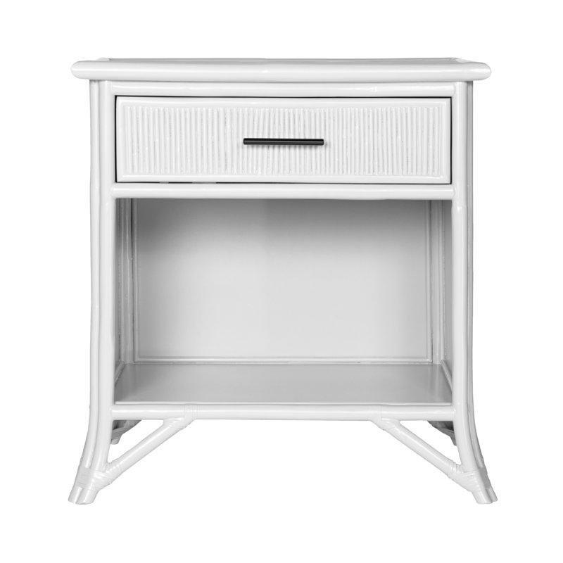 Turuncu Rattan ve Masif Ahşap Raflı Turuncu Komodin - 71x51x76 cm - 128125