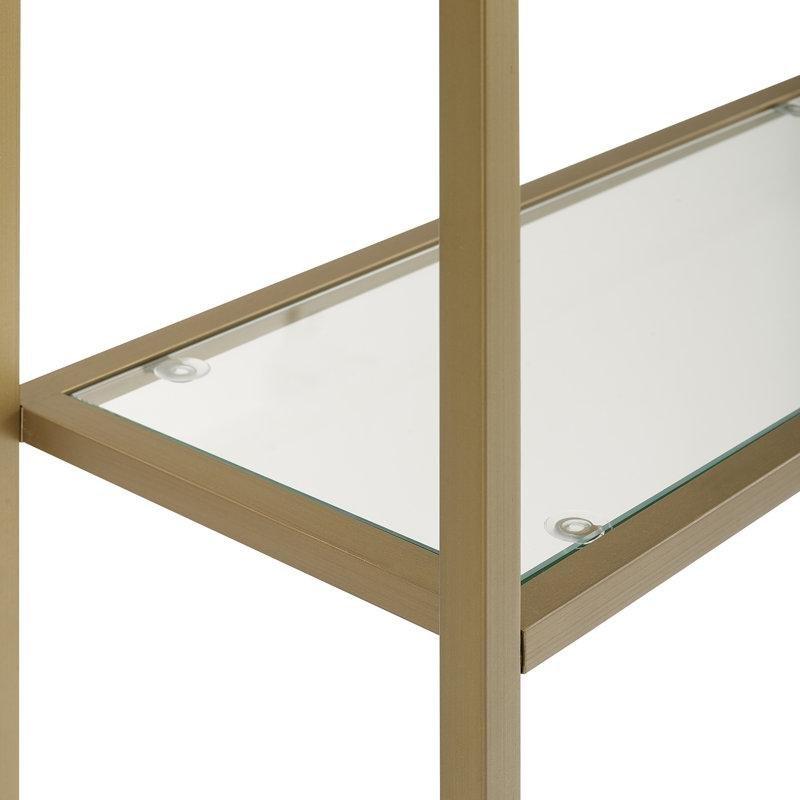 Yumuşak Altın Metal Paslanmaya Dayanıklı Raflı Ferforje Banyo Dolabı-186x70x28 cm - 114145
