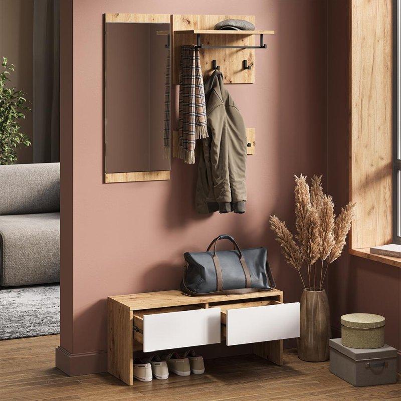 4 Parçalı Dikdörtgen Portmanto Vestiyer - 90 cm - 159268