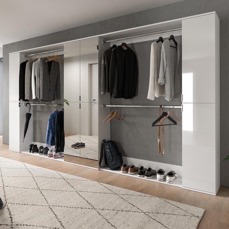 5 Parçalı Aynalı 8 Kapaklı Portmanto Vestiyer - 341 cm - 159319