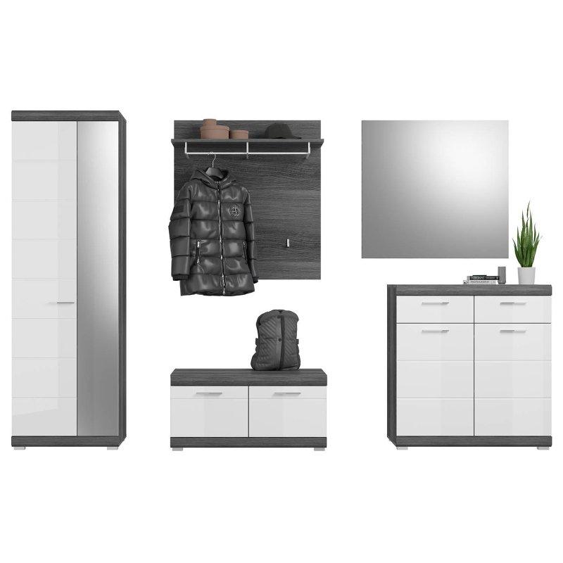 5 Parçalı Aynalı Ahşap Portmanto Vestiyer Seti - 272 cm - 158800