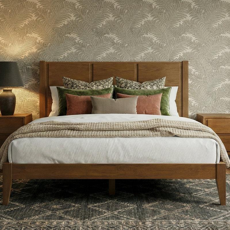 Açık Ceviz Masif Ahşap Alçak Karyola - 164x210 cm - 143527