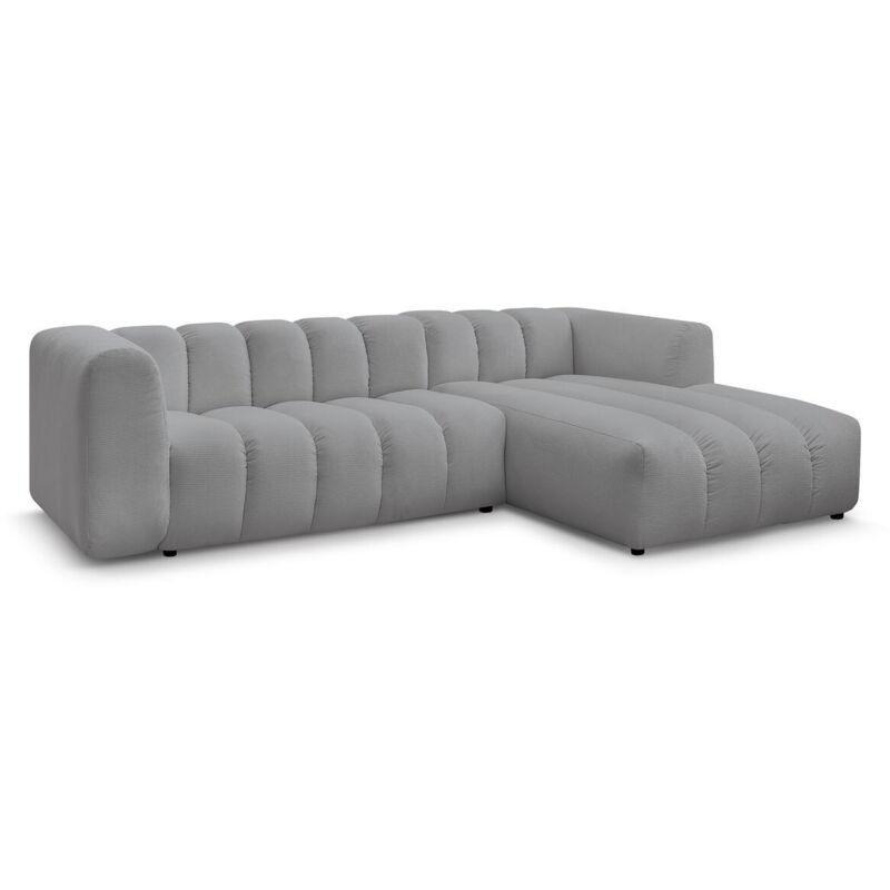 Açık Gri Buklet Kumaş Sağ Köşe Koltuk - 288x186 cm - 152027