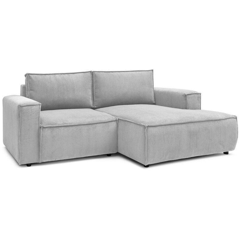 Açık Gri Fitilli Kadife Kumaş Sağ Köşe Koltuk - 240x148 cm - 152402