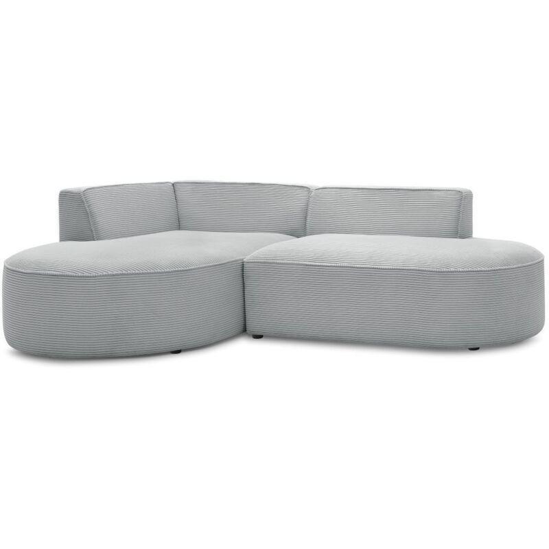 Açık Gri Fitilli Kadife Sol Köşe Koltuk - 250x160 cm - 153242