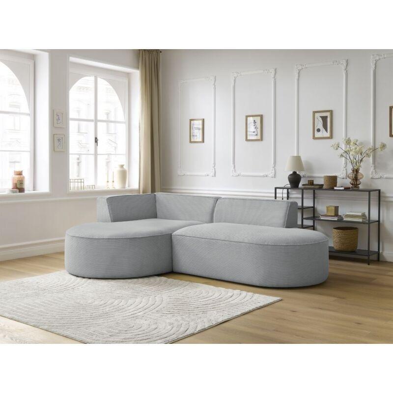 Açık Gri Fitilli Kadife Sol Köşe Koltuk - 250x160 cm - 153242