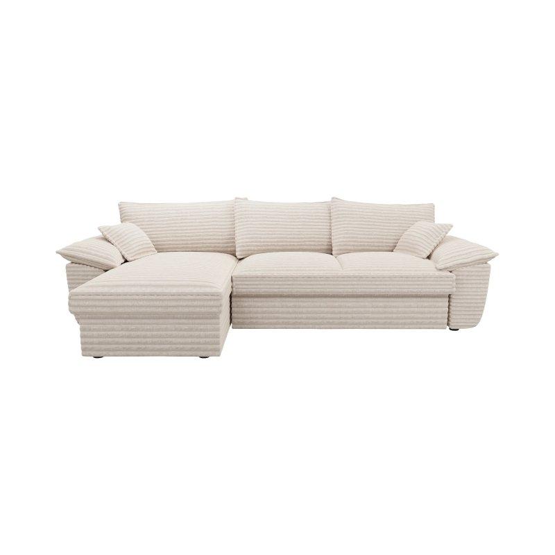 Açık Gri Fitilli Kadife Yataklı Sandıklı Sol Köşe Koltuk - 257x168 cm - 156055
