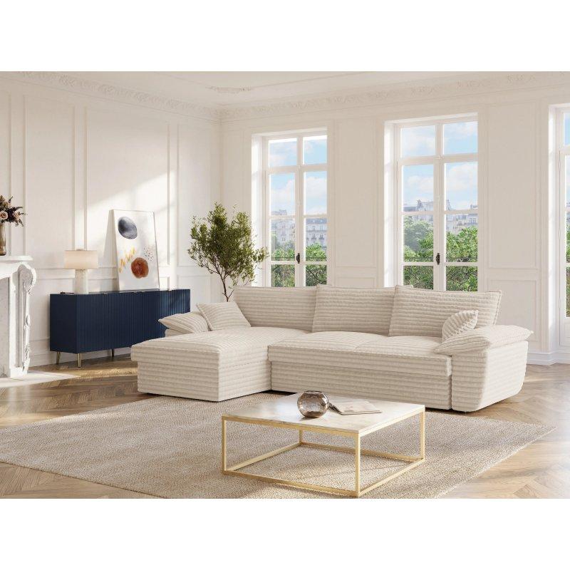 Açık Gri Fitilli Kadife Yataklı Sandıklı Sol Köşe Koltuk - 257x168 cm - 156055 Açık Gri Fitilli Kadife Yataklı Sandıklı Sol Köşe Koltuk - 257x168 cm - 156055