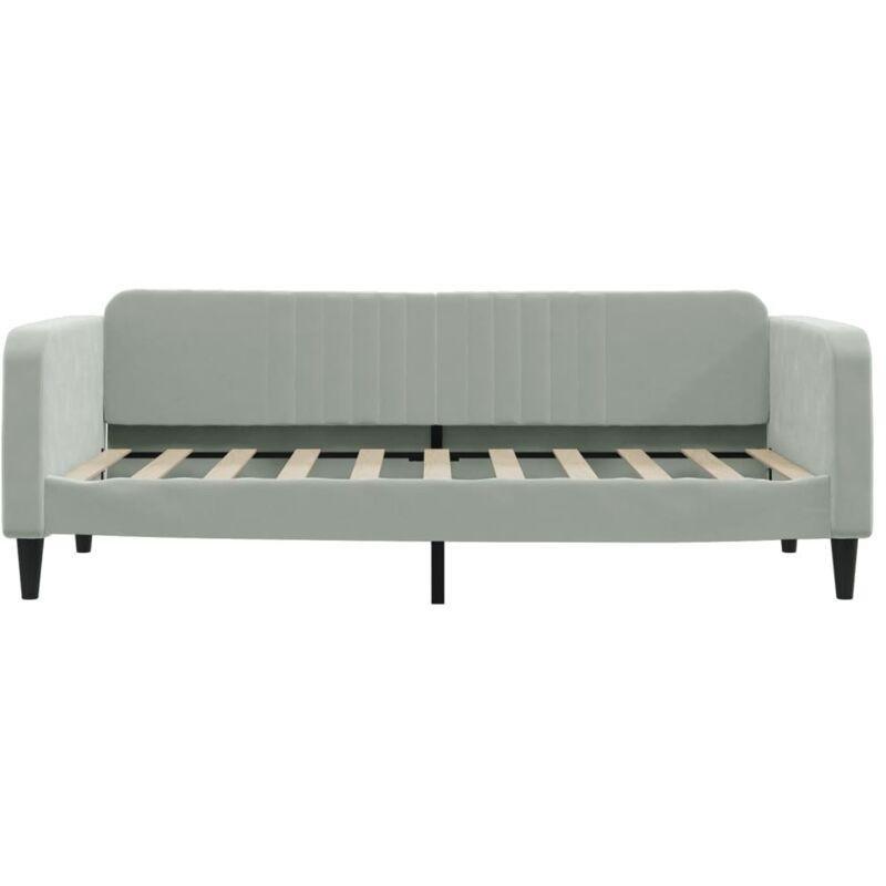 Açık Gri Kadife Metal Yataklı Uzanma Koltuğu - 90x190 cm - 154277