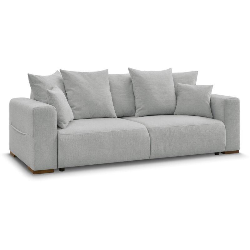 Açık Gri Kırçıllı Kumaş Yataklı Sandıklı 3 Kişilik Koltuk - 245 cm - 153470