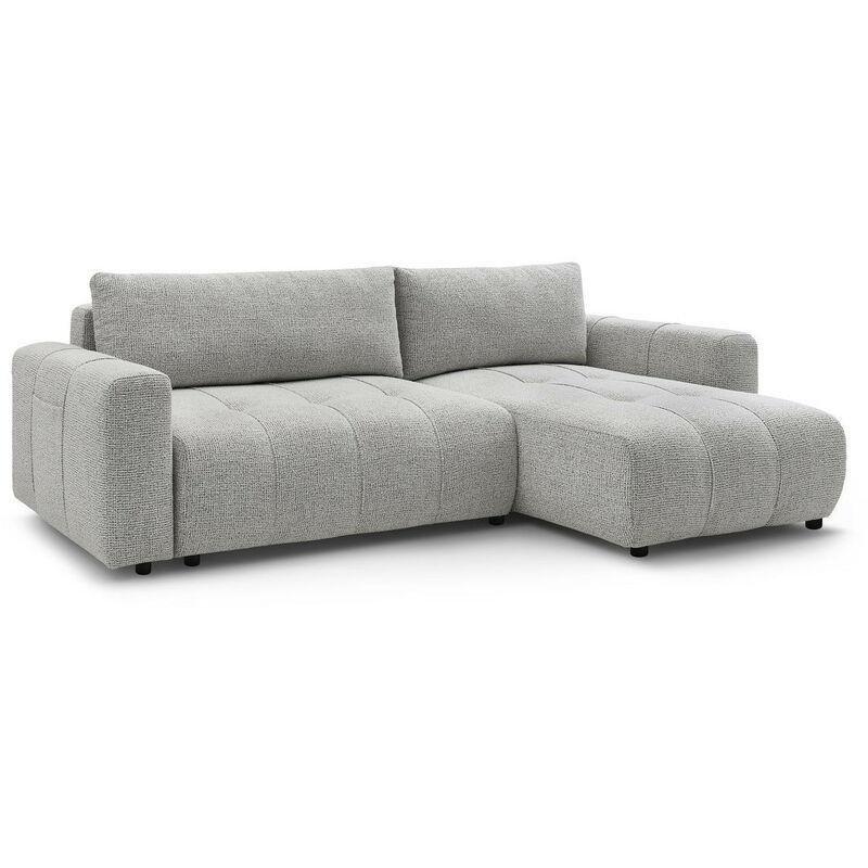 Açık Gri Kırçıllı Kumaş Yataklı Sandıklı Yönü Değiştirilebilir Köşe Koltuk - 288 cm - 152378