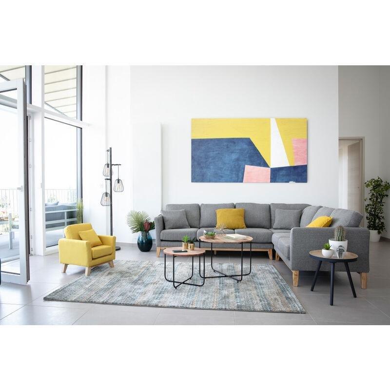 Açık Gri Kumaş Ahşap Ayaklı Çıkarılabilir Kılıflı İskandinav Köşe Koltuk - 250x197 cm - 153359