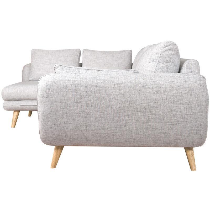 Açık Gri Kumaş İskandinav Sol Köşe Koltuk 5 Kişilik Ahşap Ayaklı - 268x172 cm - 153260