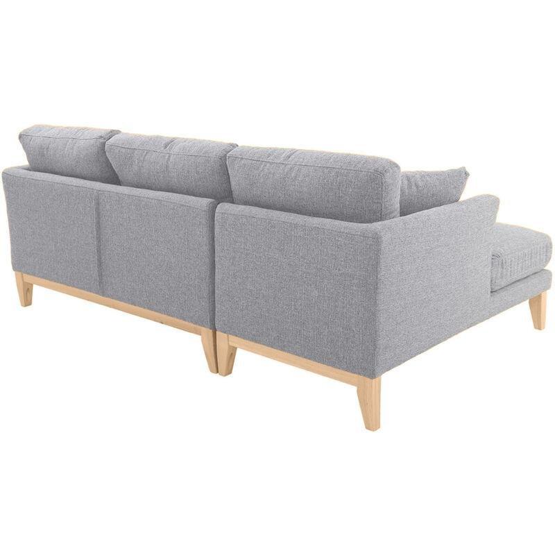 Açık Gri Kumaş İskandinav Tasarım Sol Köşe Koltuk Masif Kauçuk Ağacı Ayaklı - 192x130 cm - 153267