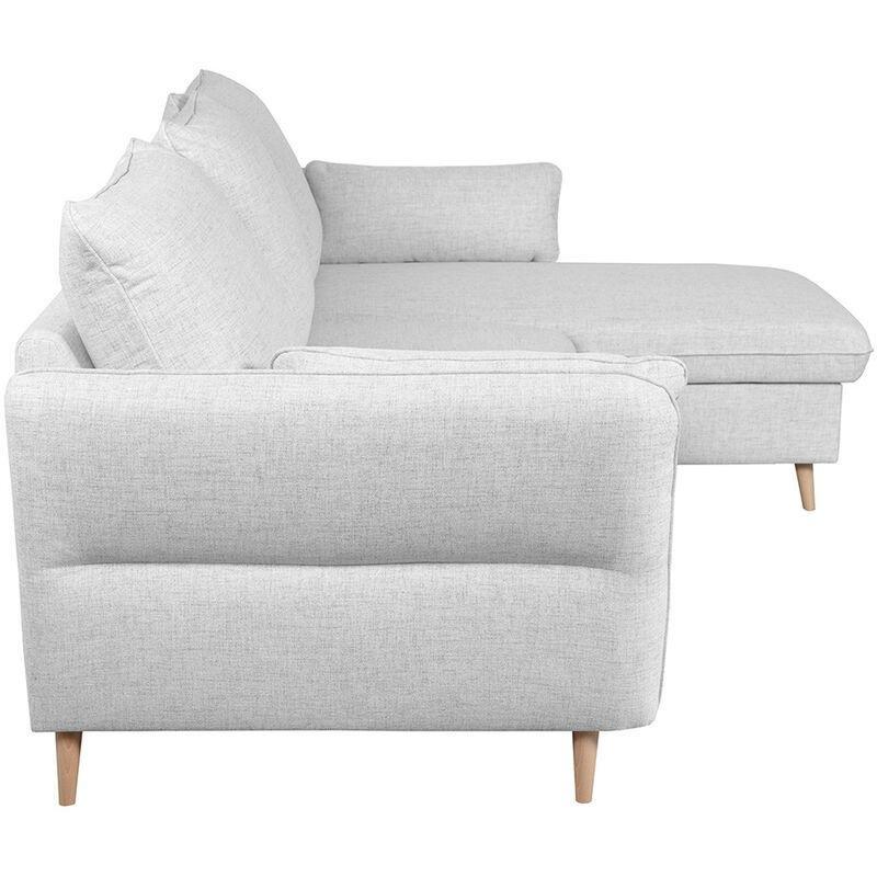 Açık Gri Kumaş Yataklı Sandıklı Yönü Değiştirilebilir Ahşap Ayaklı Köşe Koltuk - 241 cm - 153093