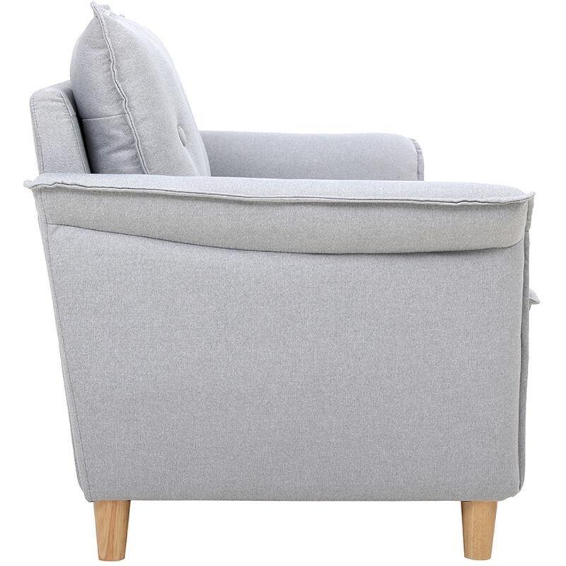 Açık Gri Polyester Kumaş Kapitoneli Kompakt İkili Koltuk - 141 cm - 153425