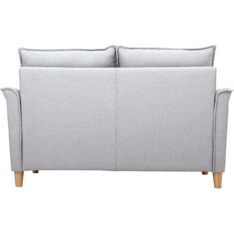 Açık Gri Polyester Kumaş Kapitoneli Kompakt İkili Koltuk - 141 cm - 153425