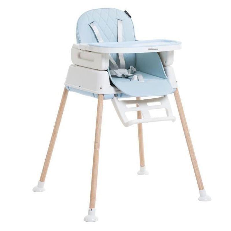 Açık Mavi Çelik Ayaklı 5 Modlu Katlanabilir Mama Sandalyesi - 90x67x60 cm - 162598
