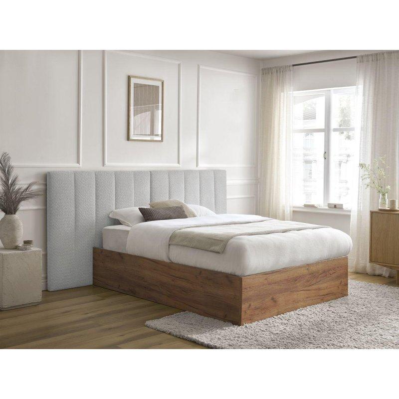 Açık Renk Ahşap Buklet Kumaş Sandıklı Baza - 144193