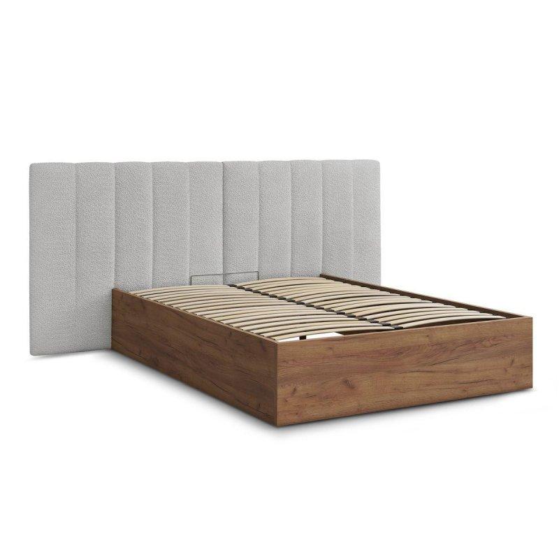 Açık Renk Ahşap Buklet Kumaş Sandıklı Baza - 144193