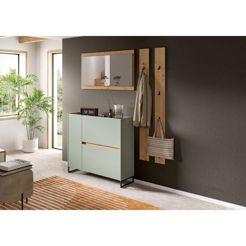 Adaçayı Metal Ayaklı Aynalı 4 Parçalı Portmanto Vestiyer Seti - 192 cm - 158788