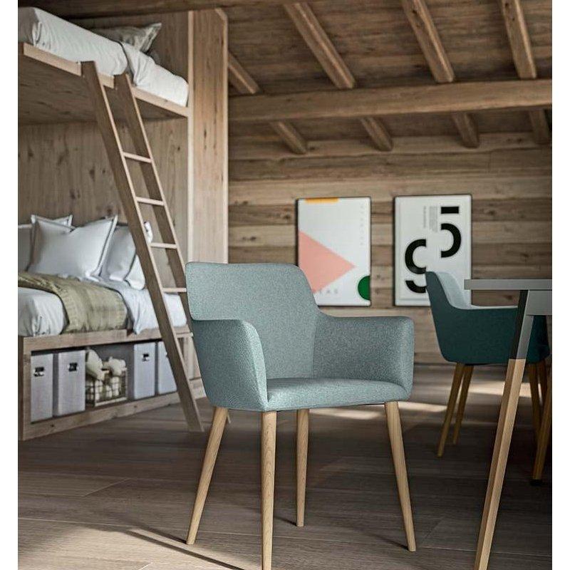 Ahşap Ayaklı Ergonomik Döşemeli Sandalye - 147381