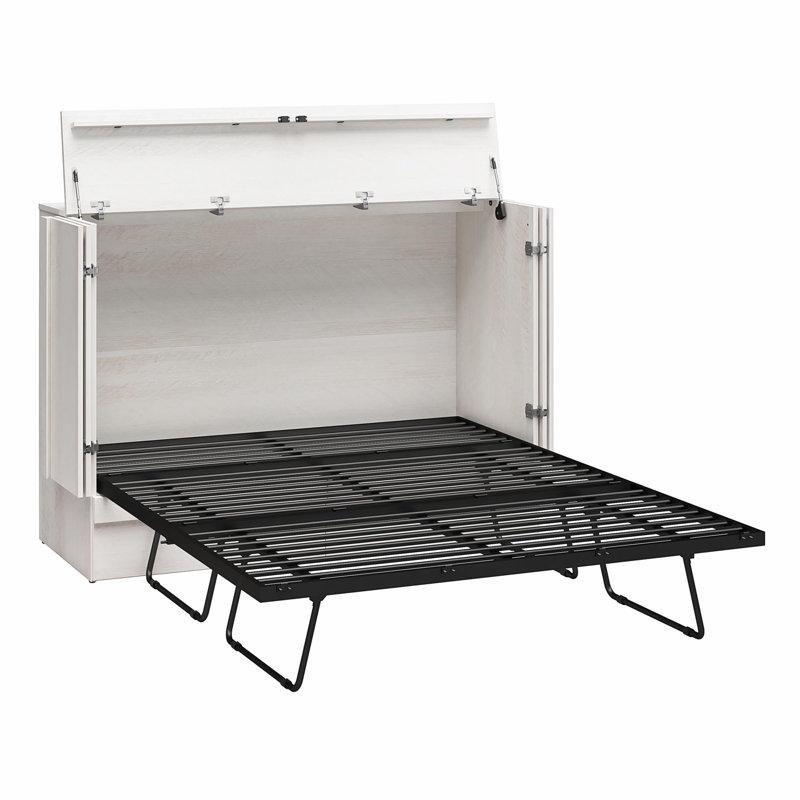 Ahşap Desenli Çekmeceli Katlanır Dolaplı Duvar Yatağı - 160 cm - 144501