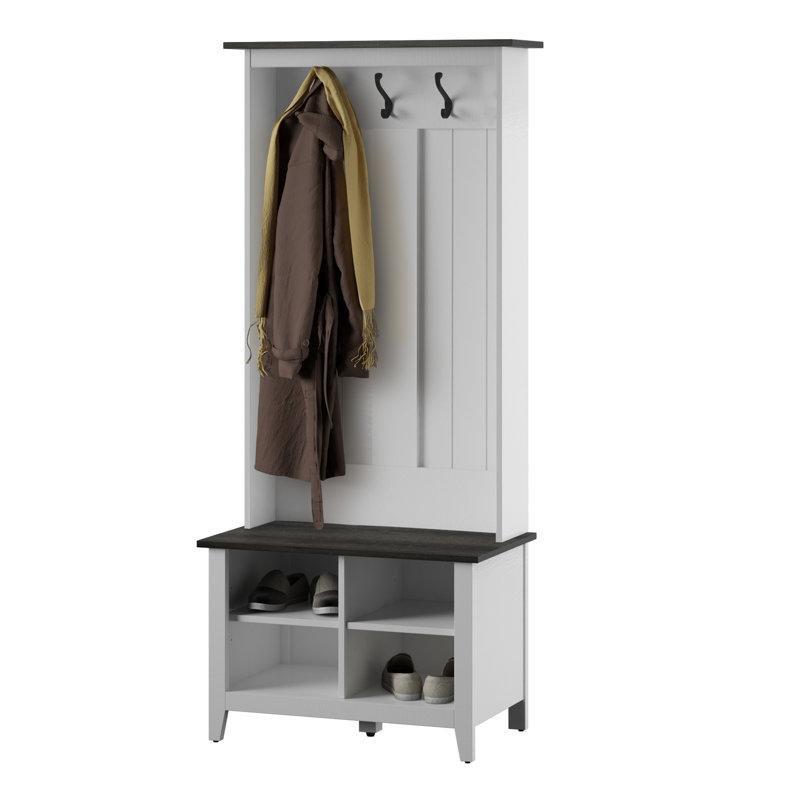 Ahşap Oturaklı ve Askılı Portmanto Vestiyer - 77 cm - 159832