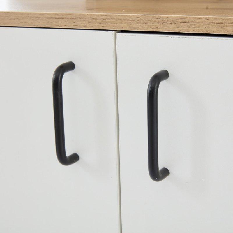 Ahşap Rengi ve Beyaz Suntalam 6 Raflı Kapaklı Portmanto Vestiyer - 75x33x180 cm - 159013