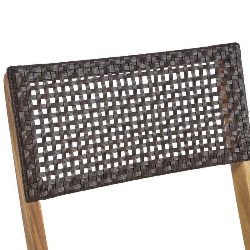 Akasya Ağacı ve Hasır Oturaklı 4lü Set Katlanır Sandalye - 146097