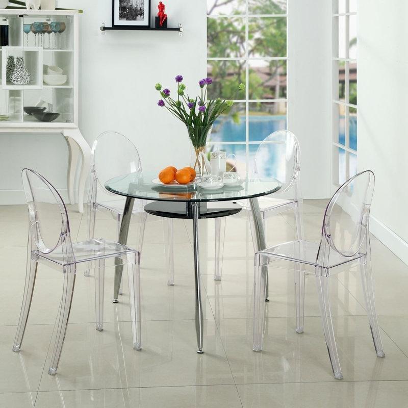 Akrilik İstiflenebilir 4lü Set Şeffaf Sandalye - 146745