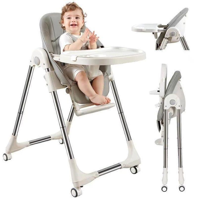 Alüminyum Çerçeveli Katlanır Yüksekliği Ayarlanabilir 4 Tekerlekli Mama Sandalyesi - 162859
