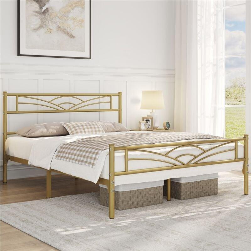 Antik Gold Metal Bulut Desenli Başlıklı Baza - 140x200 cm - 143680